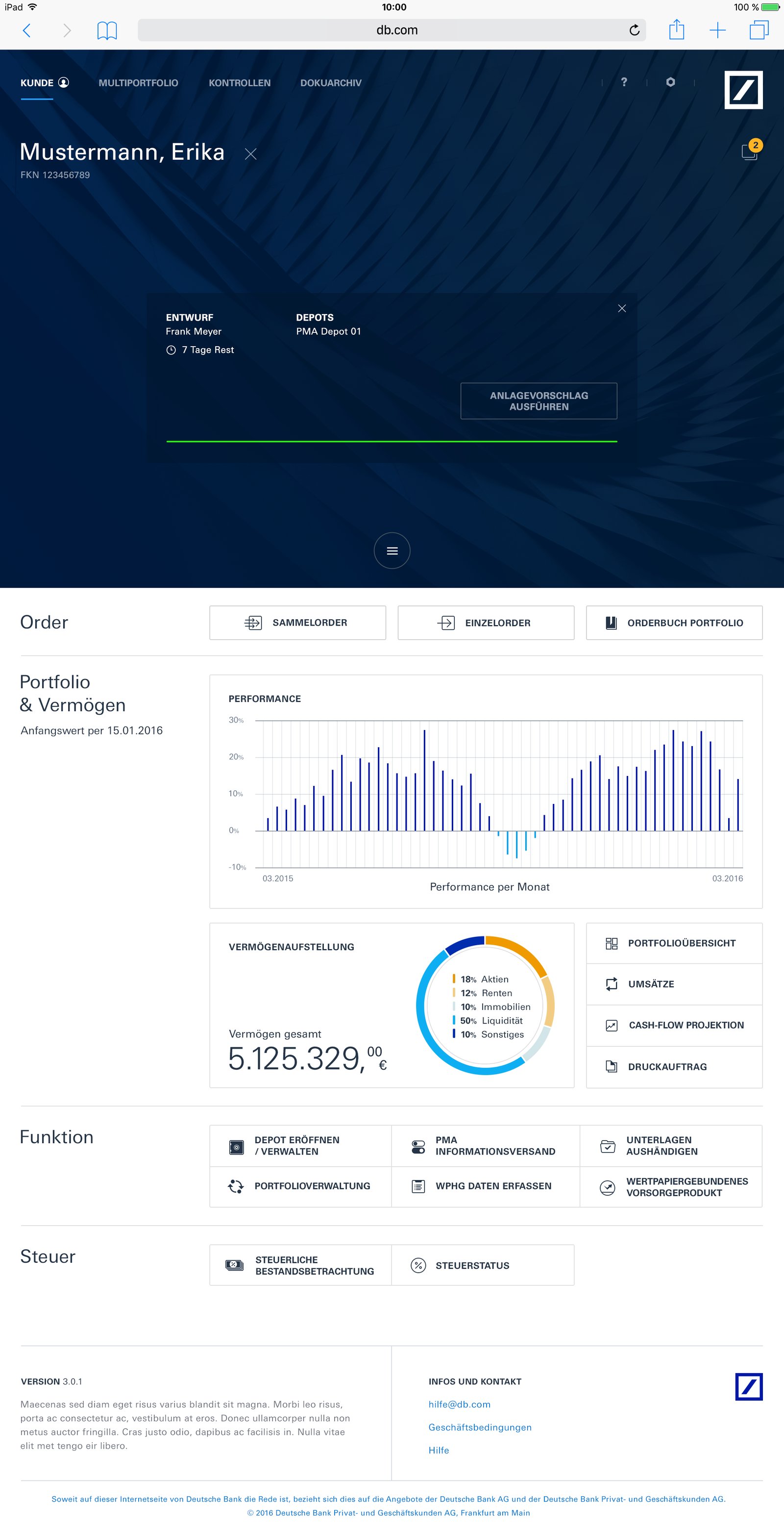 Customer Portfolio Overview screen 5