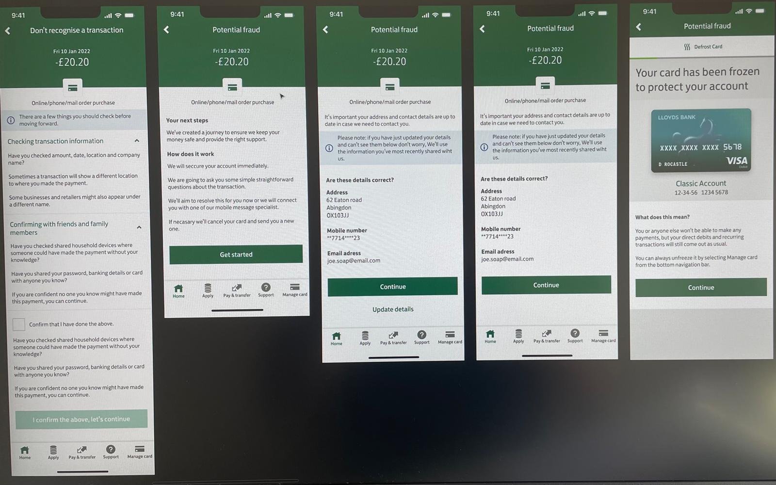 Fraud profiling potential questions — screen 0